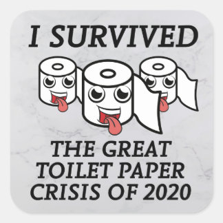Ik heb de crisis rond de grote toiletpapier van 20 vierkante sticker