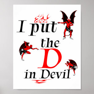 Ik heb de D in Devil Matching Couple Funny Hallowe Poster