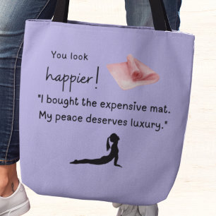 Ik heb de dure yogamat gekocht draagtas