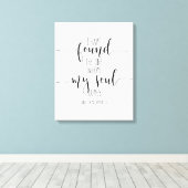 Ik heb de ene gevonden, een lied van Solomon 3:4 Canvas Afdruk (Insitu (Houten vloer))