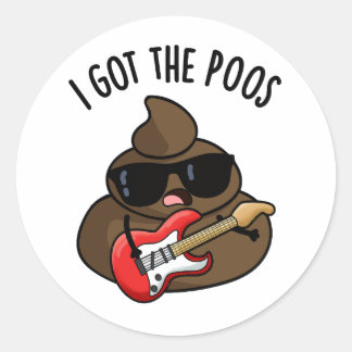 Ik heb de grappige poep blues woordspeling ronde sticker