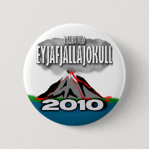 Ik heb de IJslandse vulkaan overleefd Ronde Button 5,7 Cm