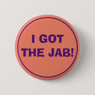 IK HEB DE JAB-Button (Oranje en Paars) Ronde Button 5,7 Cm