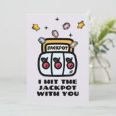 IK HEB DE JACKPOT MET JOU GEWONNEN FEESTDAGENKAART (Staand voorkant)