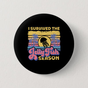 Ik heb de kwal-zee-eendoortocht zomer overleefd ronde button 5,7 cm