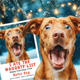 Ik heb de Naughty List Dog kerstfoto opgegeten Feestdagenkaart