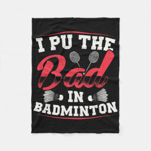 Ik heb de slechte in badminton grappige retro des fleece deken