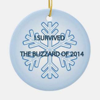 Ik heb de sneeuwvlok van 2014 overleefd keramisch ornament