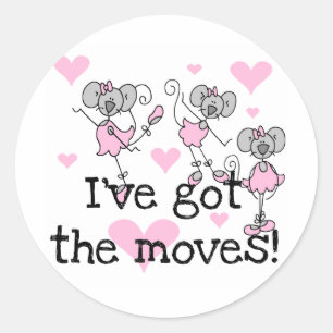 Ik heb de T-shirts van Moves Ballet en Gifts Ronde Sticker