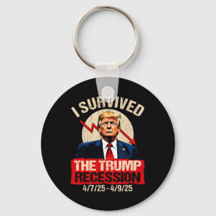 Ik heb de Trump-recessie overleefd 4725 4925 Trump Sleutelhanger