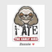 Ik heb de vroege vogel opgegeten. Grumpy luiaard, Sticker (Vel)