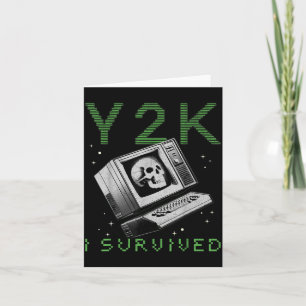 Ik heb de Y2k Millennium Bug overleefd Funny Retro Kaart