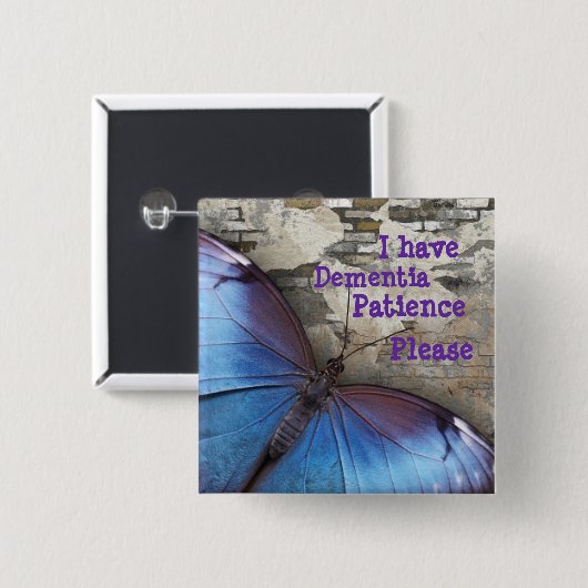 Ik heb dementie: geduld alstublieft vierkante button 5,1 cm (Voorkant /achterkant)