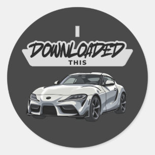 Ik heb deze auto gedownload - Retro Humor Car Desi Ronde Sticker