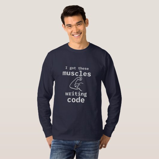 Ik heb deze spieren code schrijven grappige coder t-shirt (Voorkant volledig)