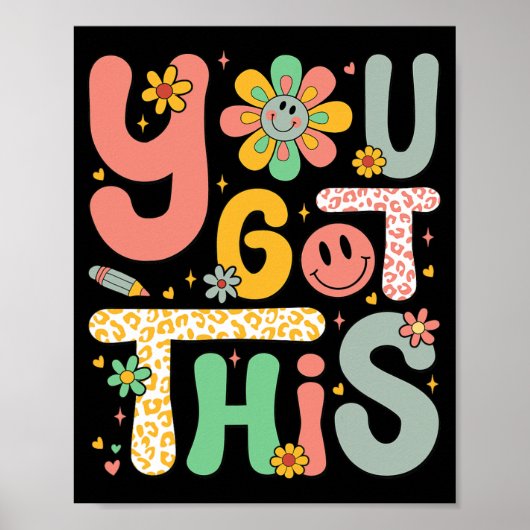 Ik heb deze testdag Groovy Motivatie Teacher S Poster (Voorkant)