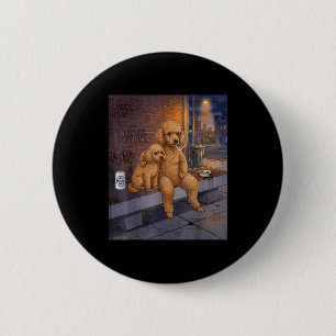Ik Heb Die Hond In Me Funny Poodle Die Bier Drinkt Ronde Button 5,7 Cm