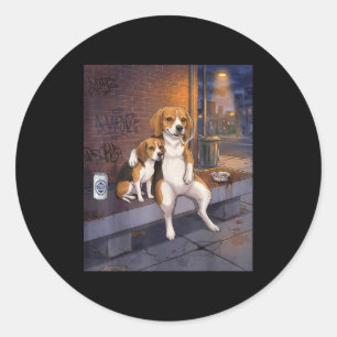 Ik Heb Die Hond In Me Grappige Beagle Die Bier Dri Ronde Sticker