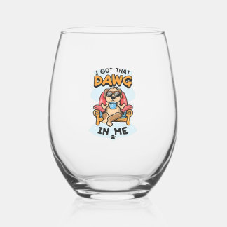 Ik heb die hond in me klassieke T-shirt (6) Wijnglas Zonder Voet
