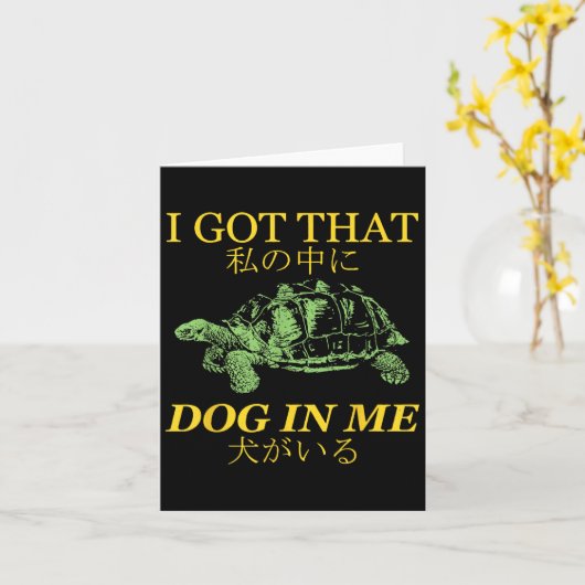 Ik Heb Die Hond In Me Schildpad Japans Kaart (Gele Bloem)