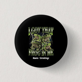 Ik Heb Die Kikker In Me Retro 90s Bootleg Meme Ronde Button 3,2 Cm