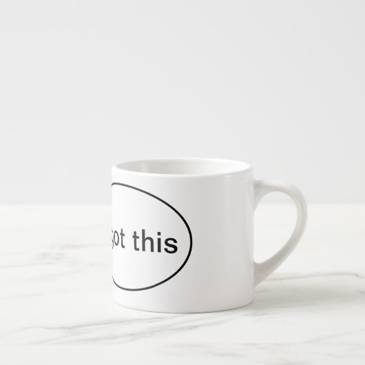 Ik heb dit! Zwart-witte bladtentoonspeler Espresso Kop (Rechts)