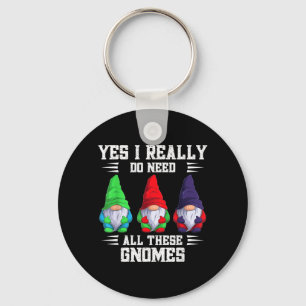 Ik heb echt al deze Gnome Tuin Tuinman Gnomies nod Sleutelhanger
