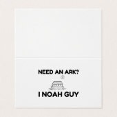 Ik heb een ark nodig. visitekaartjes (Buitenkant ongevouwen)