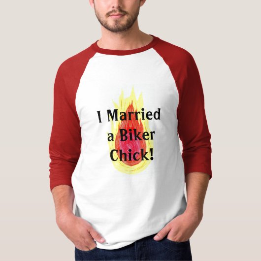 Ik heb een Biker Chick getrouwd. T-shirt (Voorkant)