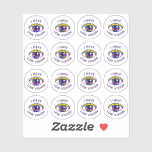 Ik heb een blindzicht oogbol naamplaatje pictogram sticker