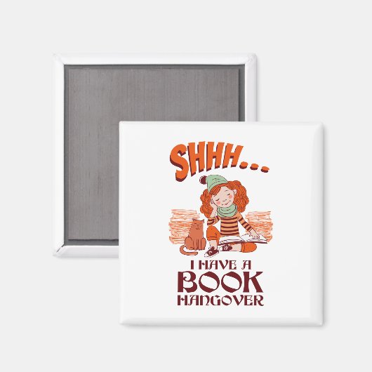 Ik heb een boek Hangover Funny Bookworm Magneet (Voorkant / Achterkant)