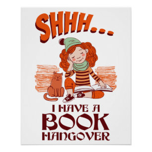 Ik heb een boek Hangover Funny Bookworm Perfect Poster