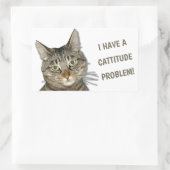 Ik heb een cattitude-probleem. rechthoekige sticker (Tas)