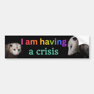 Ik heb een crisis, grappige possum bumpersticker