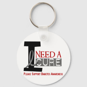 IK HEB EEN CURE 1 DIABETES T-Shirts NODIG Sleutelhanger