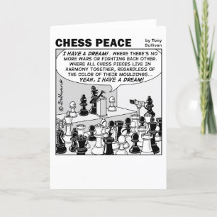 Ik heb een droom Chess Peace cartoon Kaart