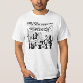 "Ik heb een droom" Chess Peace cartoon T-shirt