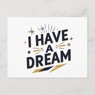 Ik Heb een Droom Inspirerende Typografie Ontwerp Briefkaart