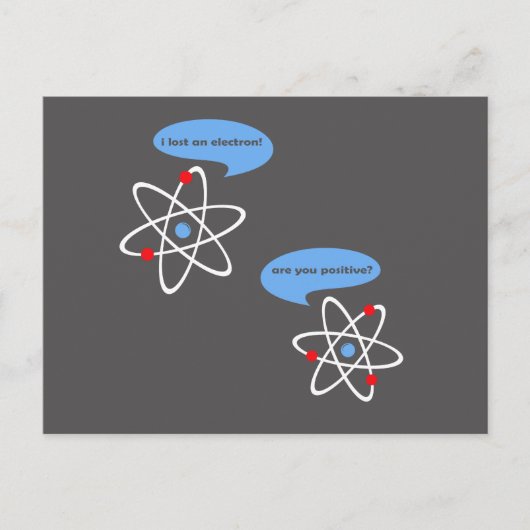 Ik heb een elektronenwetenschap verloren briefkaart (Voorkant)
