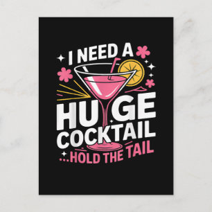 Ik heb een enorme cocktail nodig Grappig Feestdagenkaart