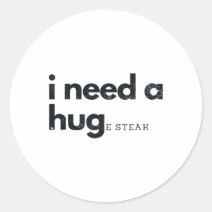 Ik heb een enorme steak vlees fast food en BBQ nod Ronde Sticker