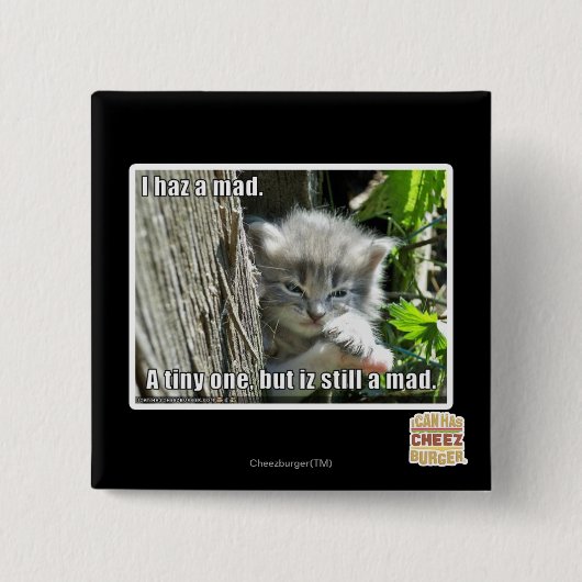 Ik heb een gek vierkante button 5,1 cm (Voorkant)