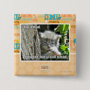 Ik heb een gek vierkante button 5,1 cm