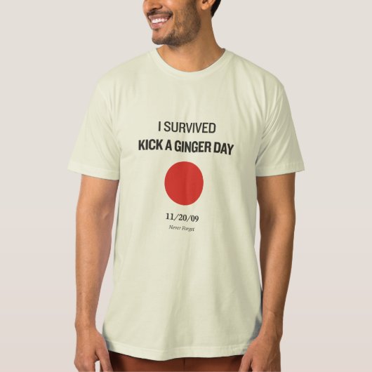 Ik heb een gemberdag overleven. t-shirt (Voorkant)