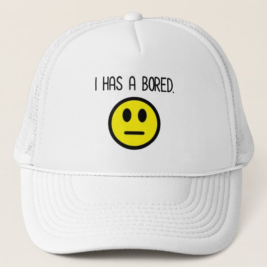 Ik heb een geprezen grappige boredom Emoji Trucker Pet (Voorkant)