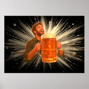 Ik heb een geweldige tijd met mijn grote bier op e poster