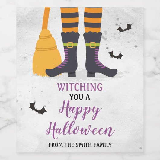 Ik heb een Happy Halloween bij je. Wijn Etiket (Enkel label)