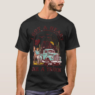 Ik heb een hart als een truck Westerne country muz T-shirt