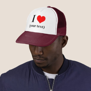 IK HEB EEN HART! Trucker Hat - Wit en Maroon - Aan Pet