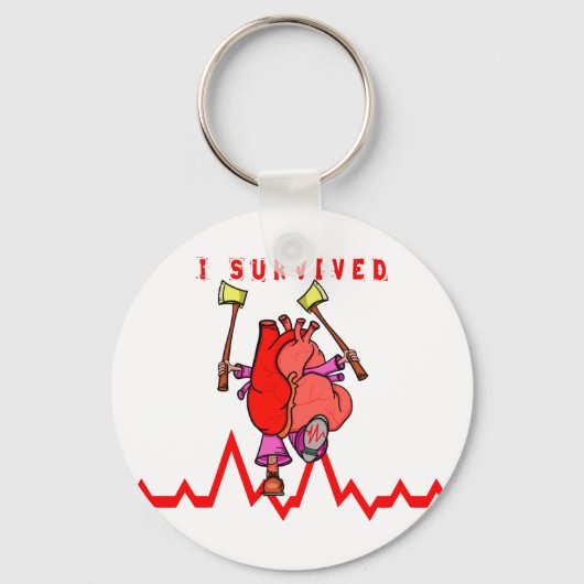 Ik heb een hartaanval overleefd sleutelhanger (Voorkant)